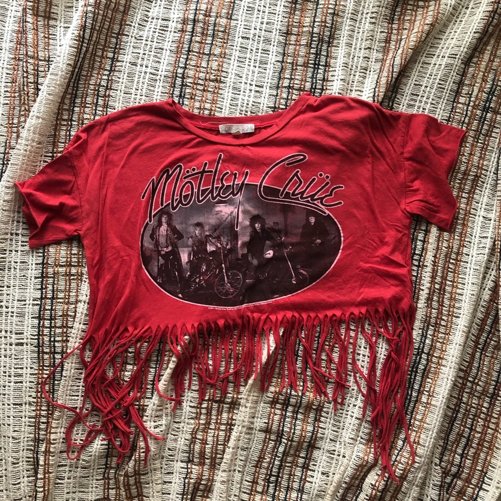 Motley Crue Cropped Fringe Shirt